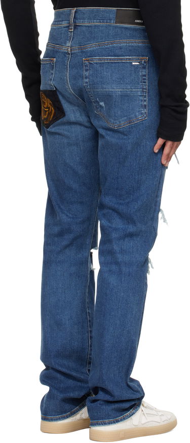 Džínsy AMIRI AMIRI Slim Thrasher Jeans with Floral Velvet Modrá | AMDNSM1022, 2