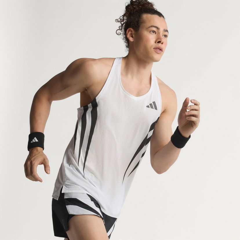 Tielko adidas Performance Adizero Archive Running Tank Top Biela | JP1489