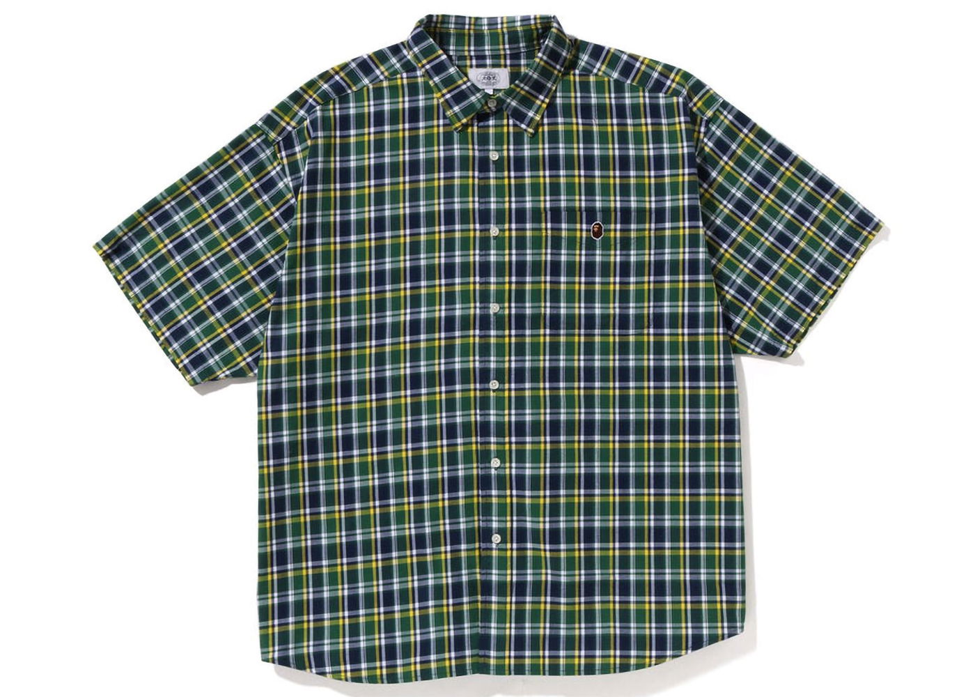 Košeľa BAPE Mini Ape Head Check Loose Fit S/S Shirt Zelené | 1J30-132-001, 0