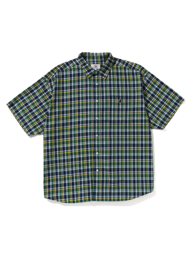 Košeľa BAPE Mini Ape Head Check Loose Fit S/S Shirt Zelené | 1J30-132-001