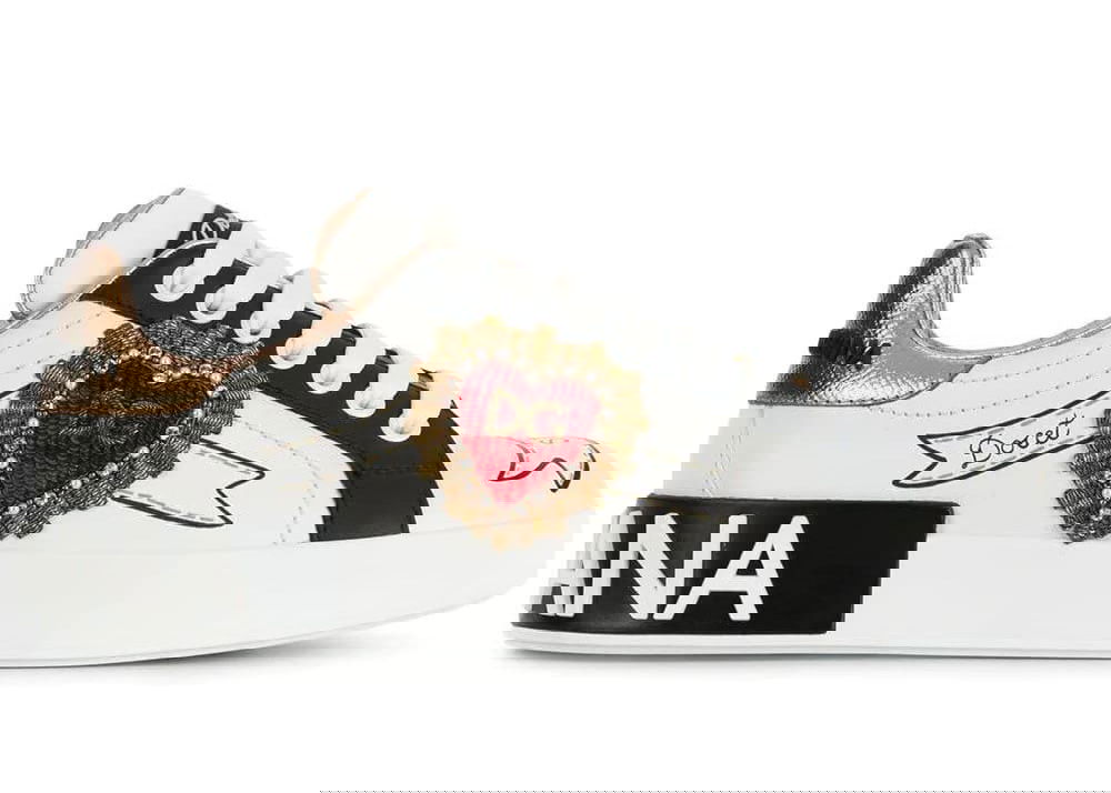 Tenisky a topánky Dolce & Gabbana Portofino Embroidered White Heart (W) Biela | CK1544AZ138HWT77, 0