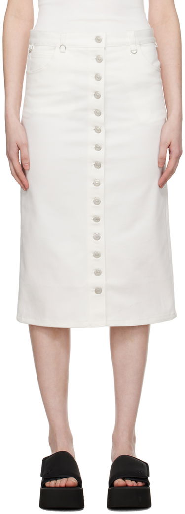 Sukňa Courrèges Courrèges Multiflex Denim Button-Front Skirt Biela | 124DJU155DE0022, 0
