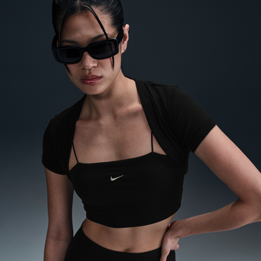 Súprava Nike Sportswear Chill Knit 2-in-1 Slim Ribbed Crop Top Čierna | HJ1299-010, 0