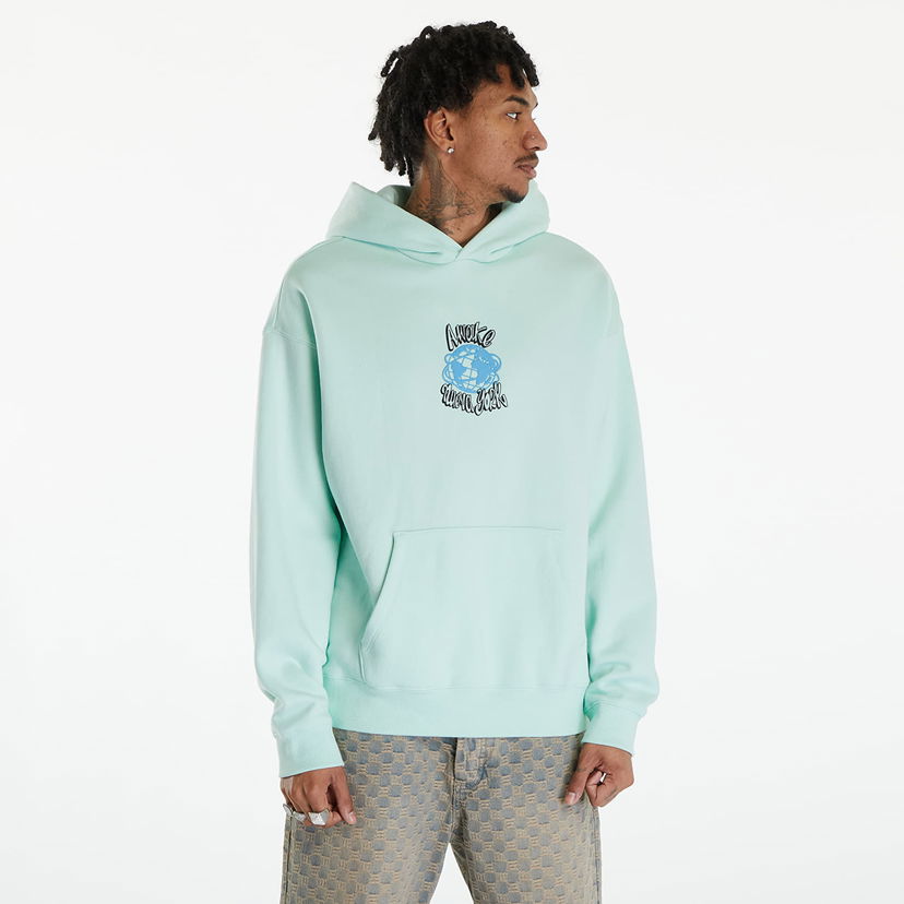 Mikina Awake NY Globe Hoodie Mint Tyrkysová | AWK-SP24-HD001-MIN