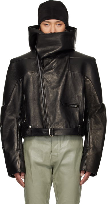 Bunda Rick Owens Rick Owens Hollywood Hooded Stooges Leather Jacket Čierna | RR01E5703 LNV, 0