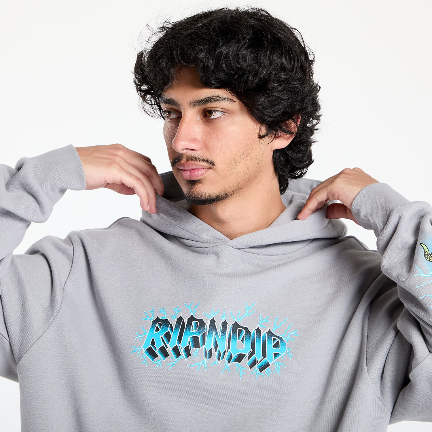 Mikina RIPNDIP RIPNDIP Alien Electric Hoodie Šedá | RNDSUM25121, 1