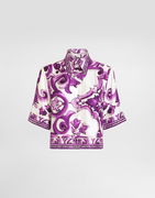 Dolce & Gabbana Majolica Print Silk Blouse
