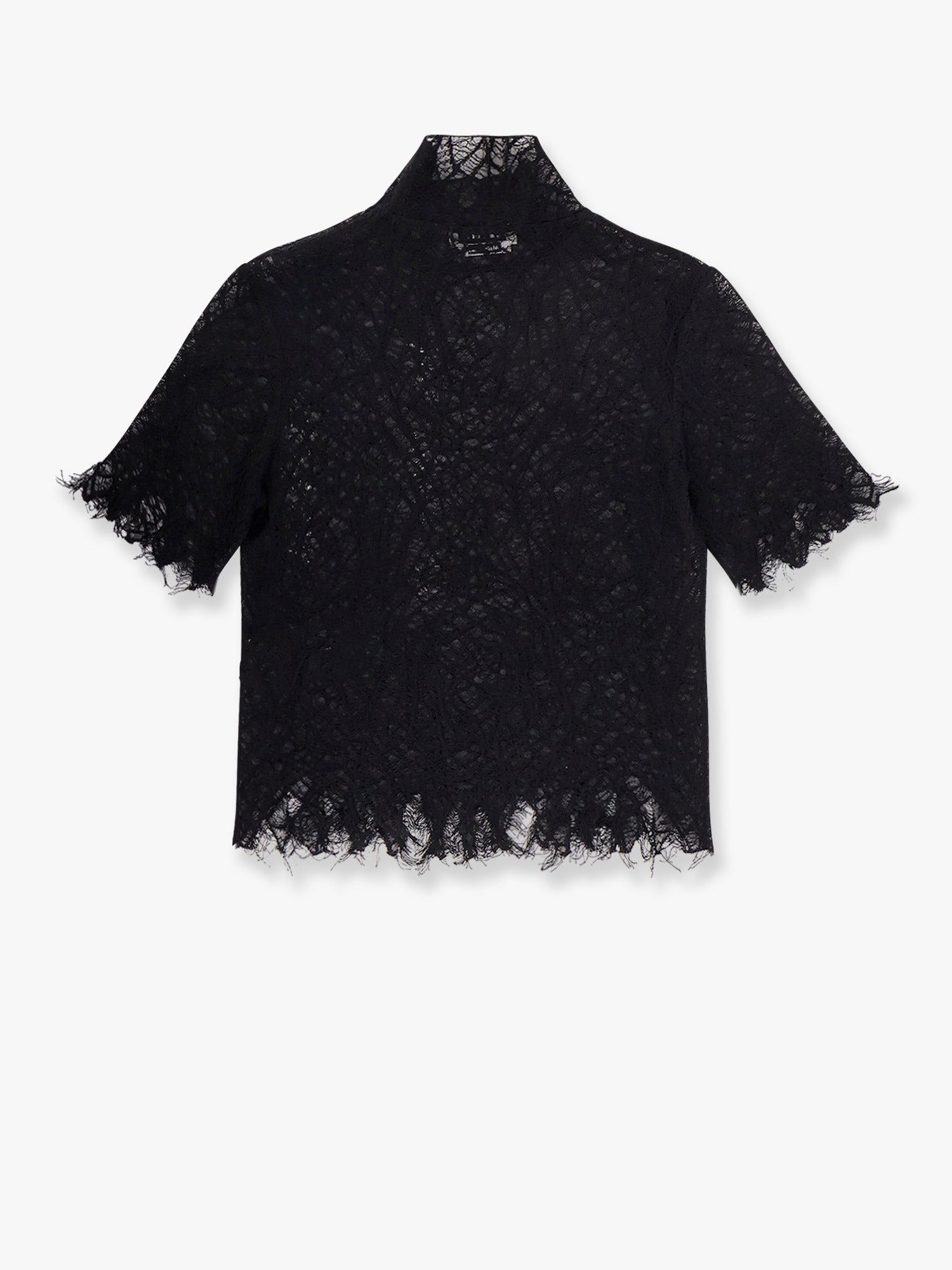 Tričko Alexander McQueen Alexander McQueen Women's Lace Mock Neck Top Čierna | 829306Q1BC91000, 1