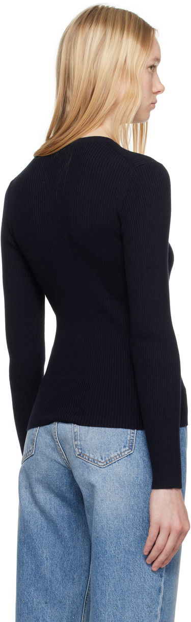 Sveter MAISON KITSUNÉ Maison Kitsuné Baby Fox Patch Fine Ribbed Sweater Čierna | OW00801KT1091, 2
