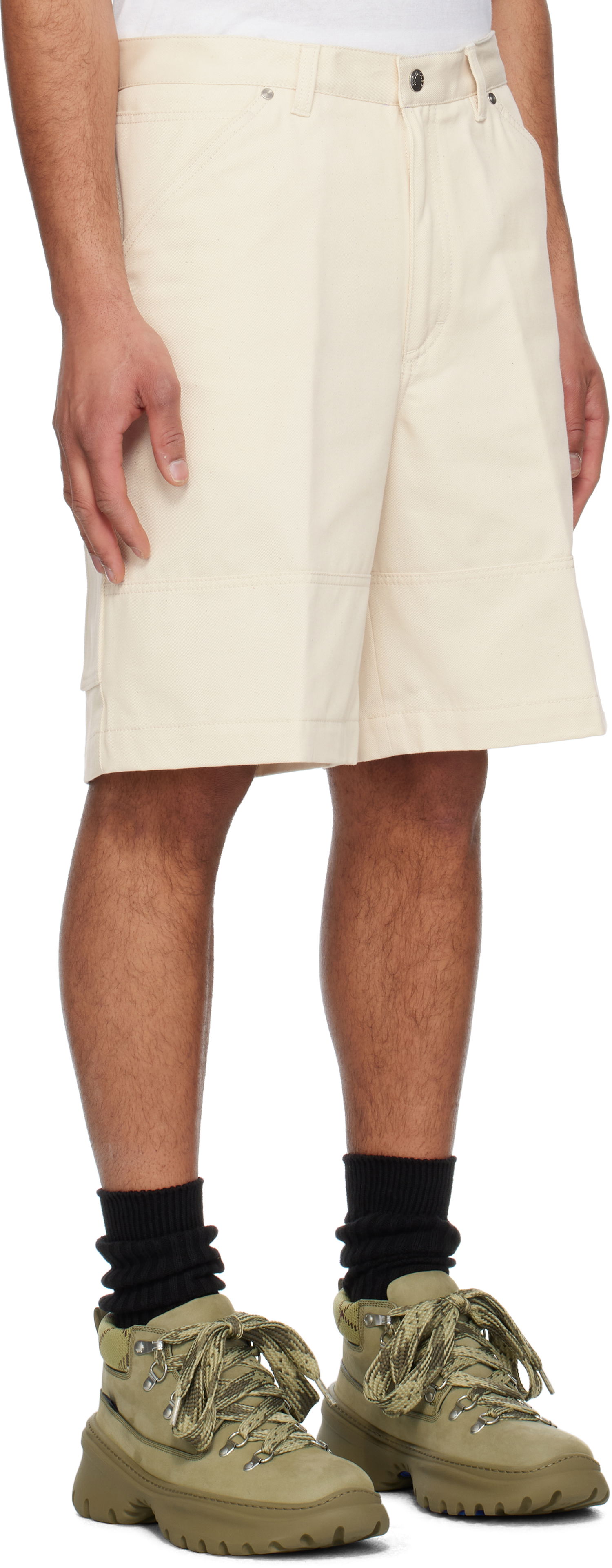 Šortky Moncler Moncler Cotton Bermuda Shorts Béžová | K10912B00008M6724, 1