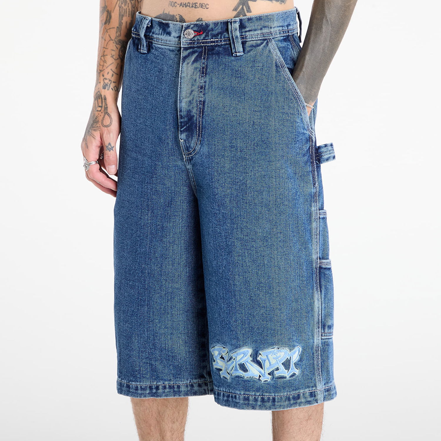 Šortky RIPNDIP RIPNDIP Ace Ultra Wide Leg Shorts Modrá | RNDFALL25111, 1
