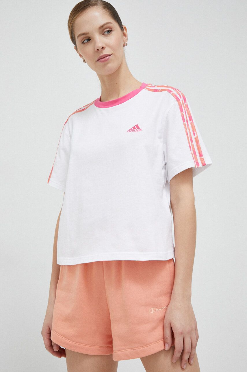 Crop Top adidas Originals Essentials 3-Stripes Single Jersey Crop Top Biela | IC9882, 0