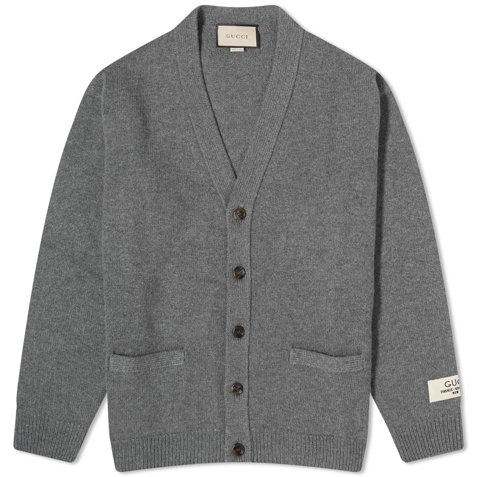 Cashmere Patch Logo Cardigan