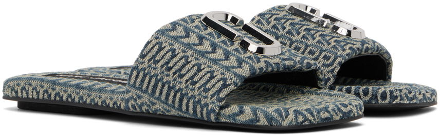 Marc Jacobs 'The J Marc Washed Monogram Denim' Slides