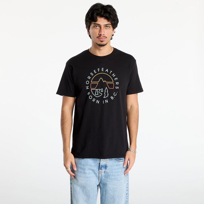 Tričko Horsefeathers Line Circle T-Shirt Čierna | SM1392B