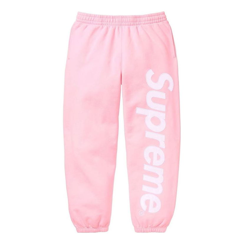 Tepláky Supreme Satin Appliqu Sweatpants Ružová | SUP-FW23-149