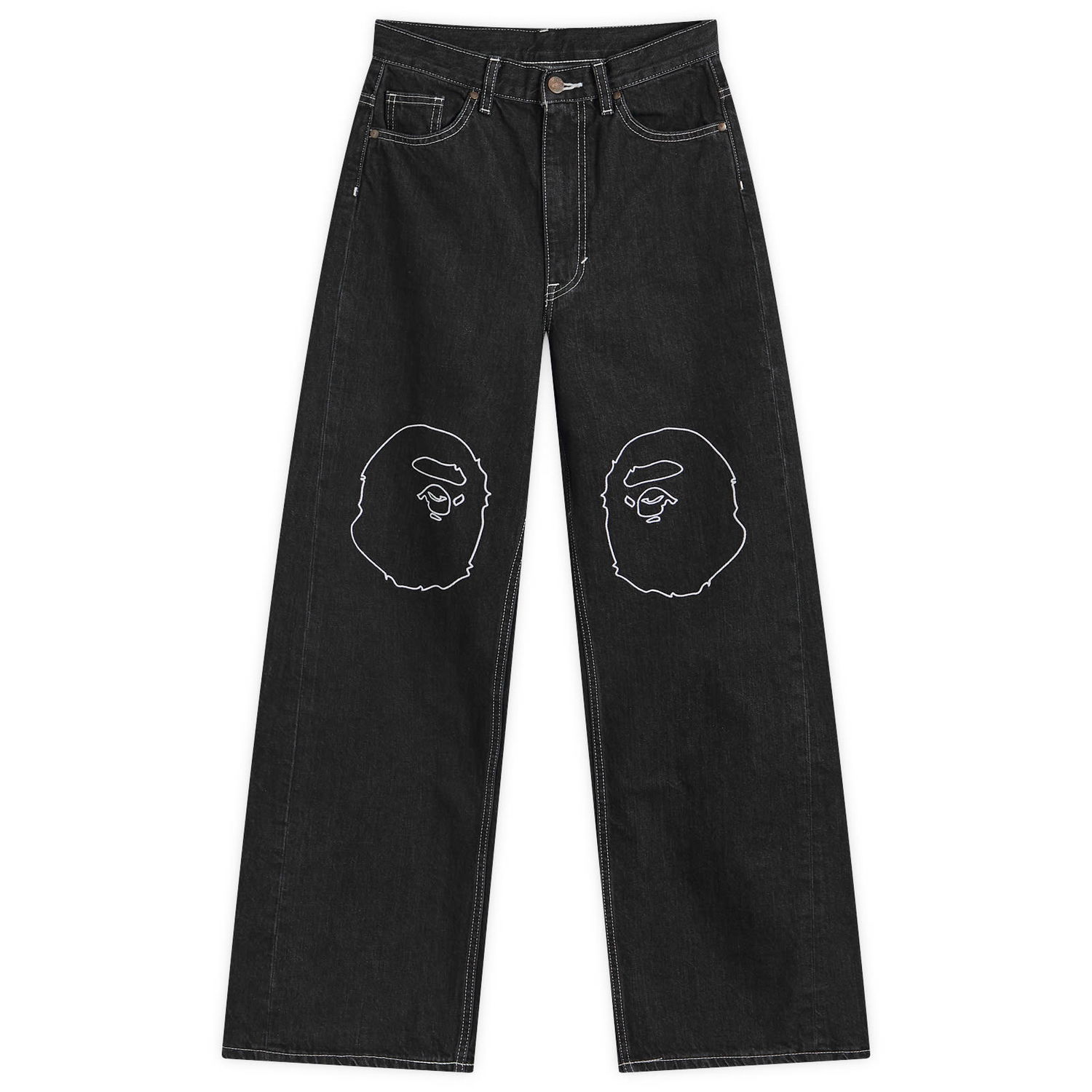Džínsy BAPE Ape Head Oversized Jeans Čierna | 001DPK802005L-BLK, 0