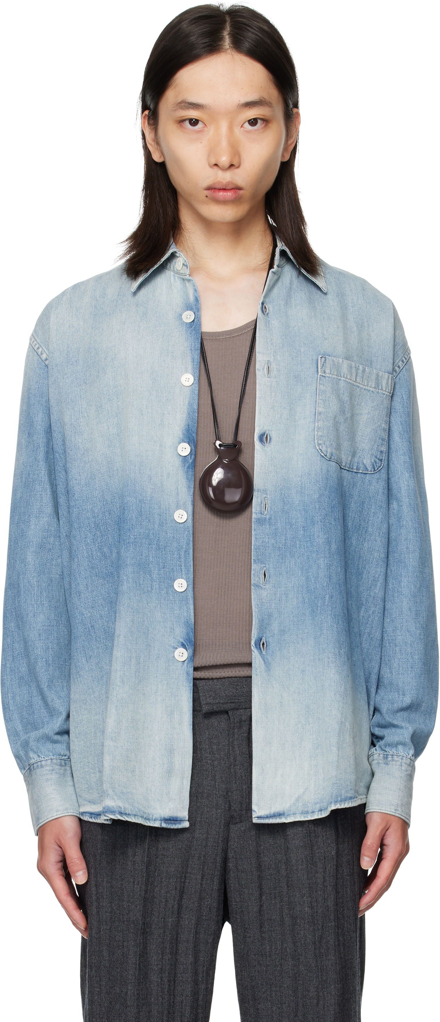 Košeľa OUR LEGACY OUR LEGACY Above Denim Shirt Modrá | M4252AC, 0