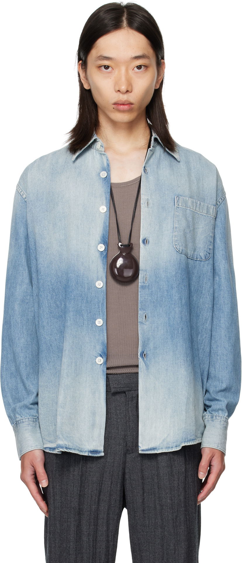 Košeľa OUR LEGACY OUR LEGACY Above Denim Shirt Modrá | M4252AC
