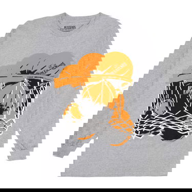 Tričko Pleasures Hoops Long-Sleeve Tee Heather Grey Šedá | P23SP055-GREY, 3