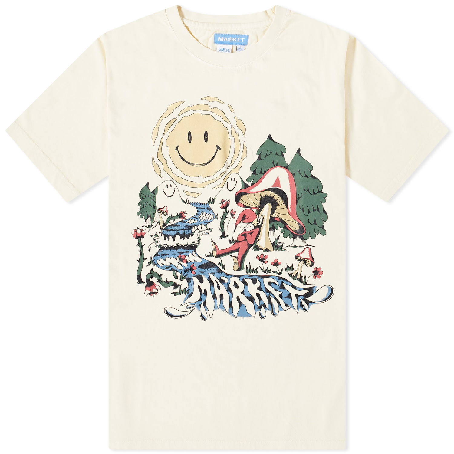 Tričko MARKET Smiley Quiet Time T-Shirt Béžová | 399001549-NTR, 0