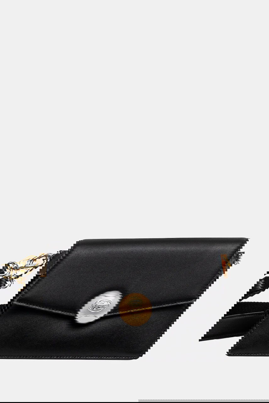 Kabelka Lacoste Lacoste Leather Shoulder Bag Čierna | NF5105IT, 0