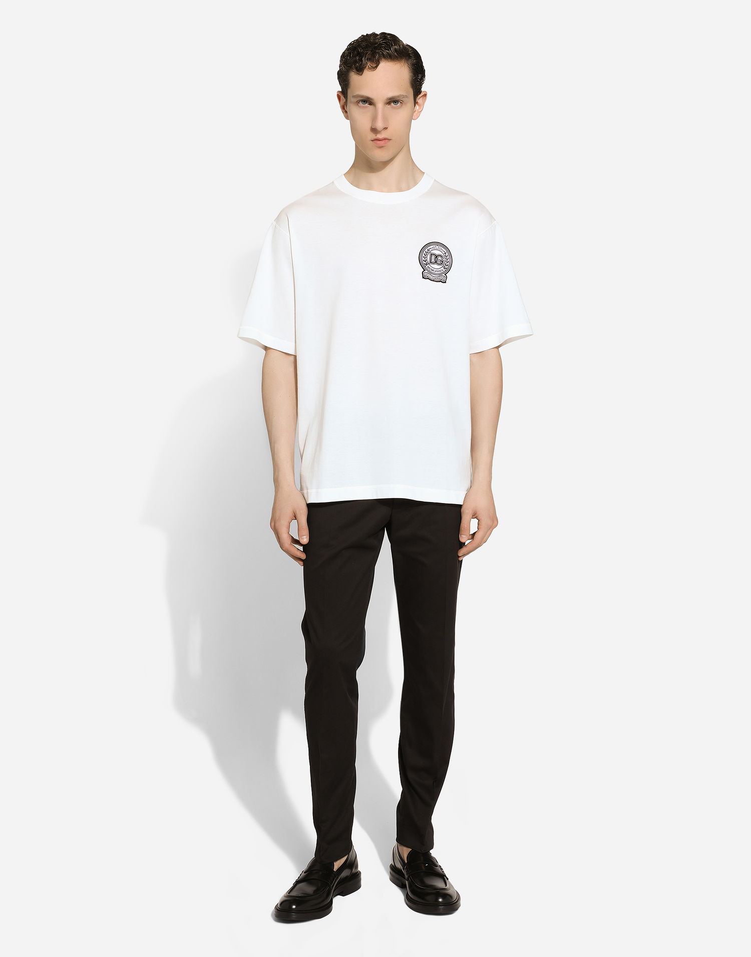 Tričko Dolce & Gabbana Embroidered Logo Cotton T-Shirt Biela | G8PN9ZG7NYEW0111, 1