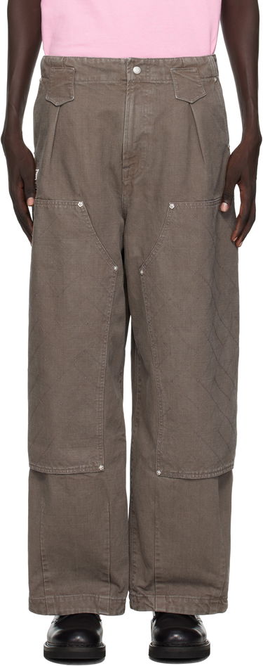 Nohavice KENZO Kenzo Paris 'KENZO Weave' Double Knee Trousers Šedá | FF65PA2469GU, 0