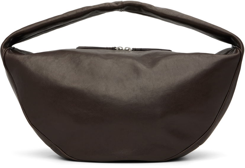 Taška cez rameno BY FAR BY FAR Maxi Cush Washed Leather Shoulder Bag Hnedá | MWBSB022LL034BR054PL