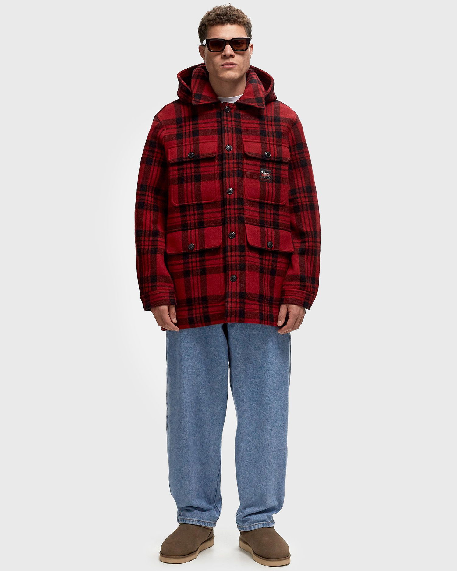Košeľa WOOLRICH Plaid Cruiser Hooded Jacket Vínová | CMWOOUT555MRTD0063, 1