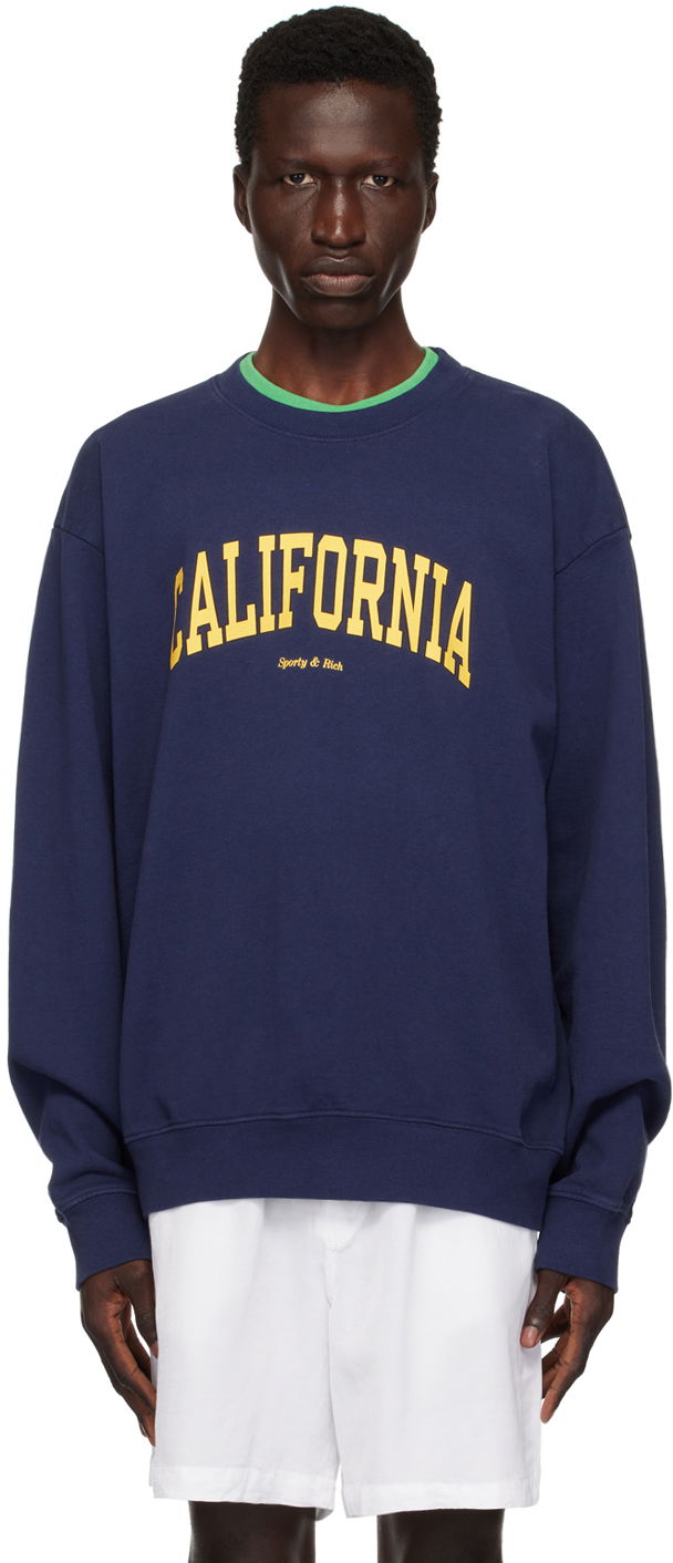 Mikina Sporty & Rich Navy 'California' Sweatshirt Navy | WS067S406CN, 0