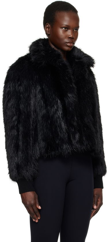Bomber bunda Balenciaga Faux-Fur Cropped Jacket Čierna | 790841 TPQ23, 1