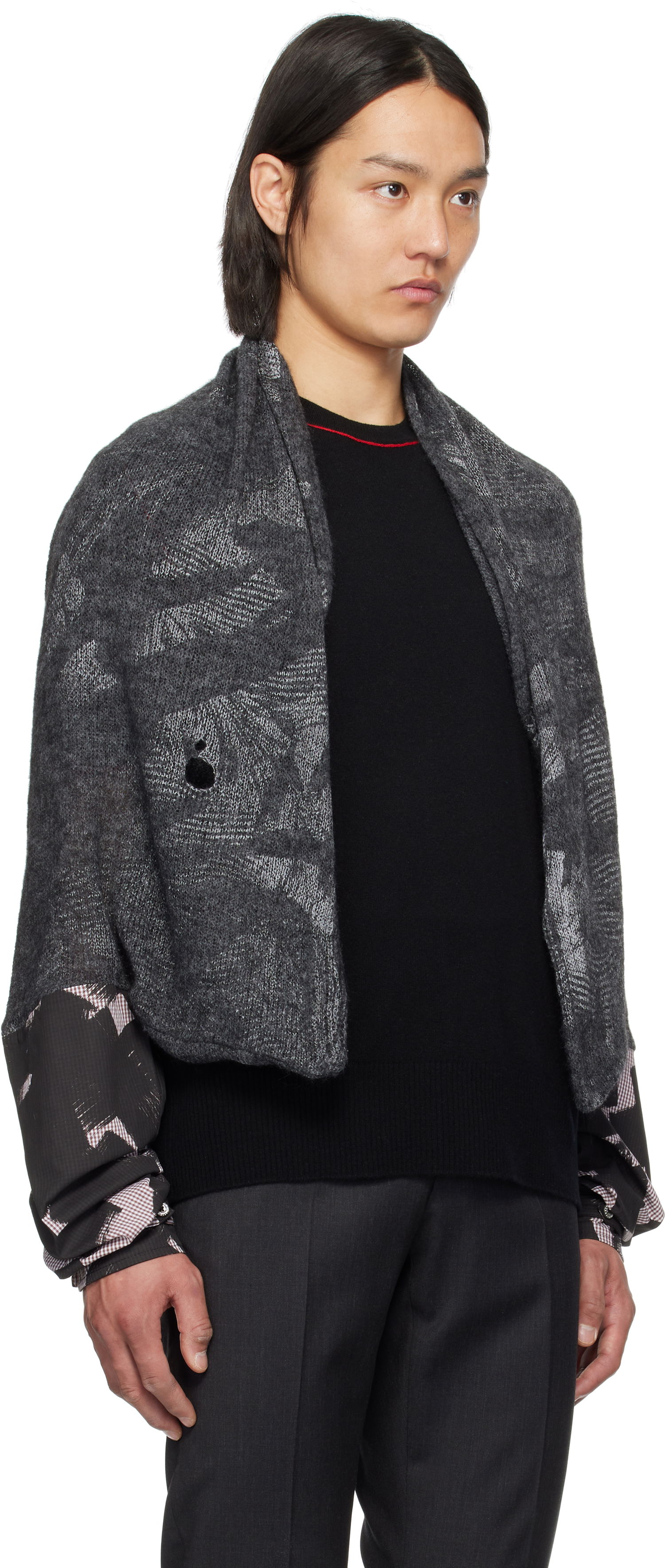 Sveter Vivienne Westwood Vivienne Westwood Poncho Scarf Cardigan Šedá | 3803004X-Y0039-, 1