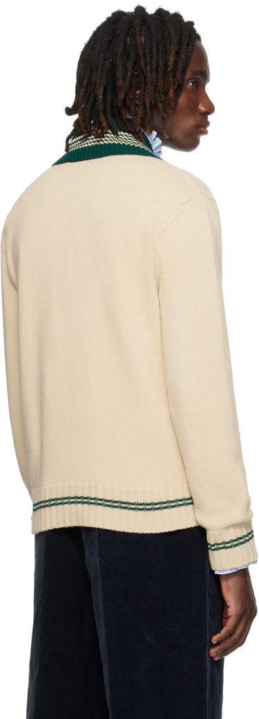 Sveter Valentino Valentino 'Le Chien De La Maison' Jacquard Wool V-Neck Sweater Béžová | 7V3KC35EB2M, 2