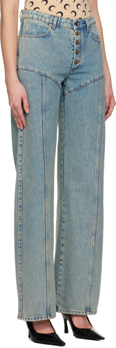 Džínsy Marine Serre Marine Serre Moon Laser Flare Jeans Modrá | WPA126A CDEN0003, 1