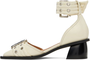 Tenisky a topánky GANNI GANNI Buckle Open Cut Heels Biela | S2902, 2