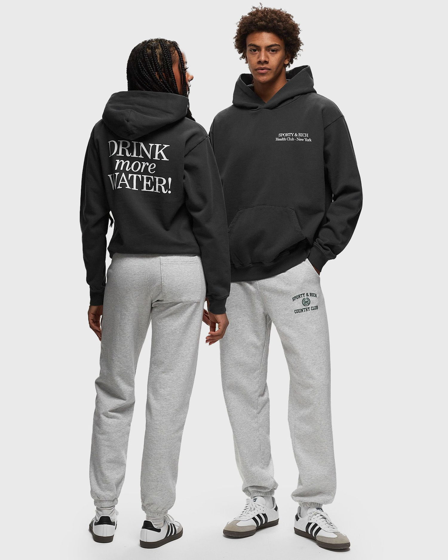 Mikina Sporty & Rich New 'Drink More Water' Hoodie Šedá | HOAW2315FB, 1