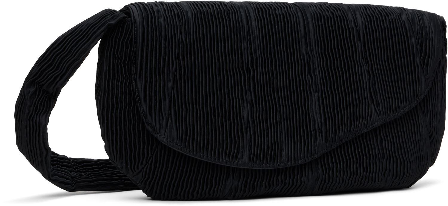 Taška cez rameno Collina Strada Collina Strada Pleated Caterpillar Messenger Bag Čierna | XX9023, 1
