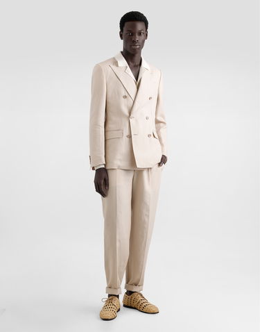 Bunda Dolce & Gabbana Dolce & Gabbana Double-breasted Linen Jacket Béžová | G2QS7TFU4MCM0722, 1