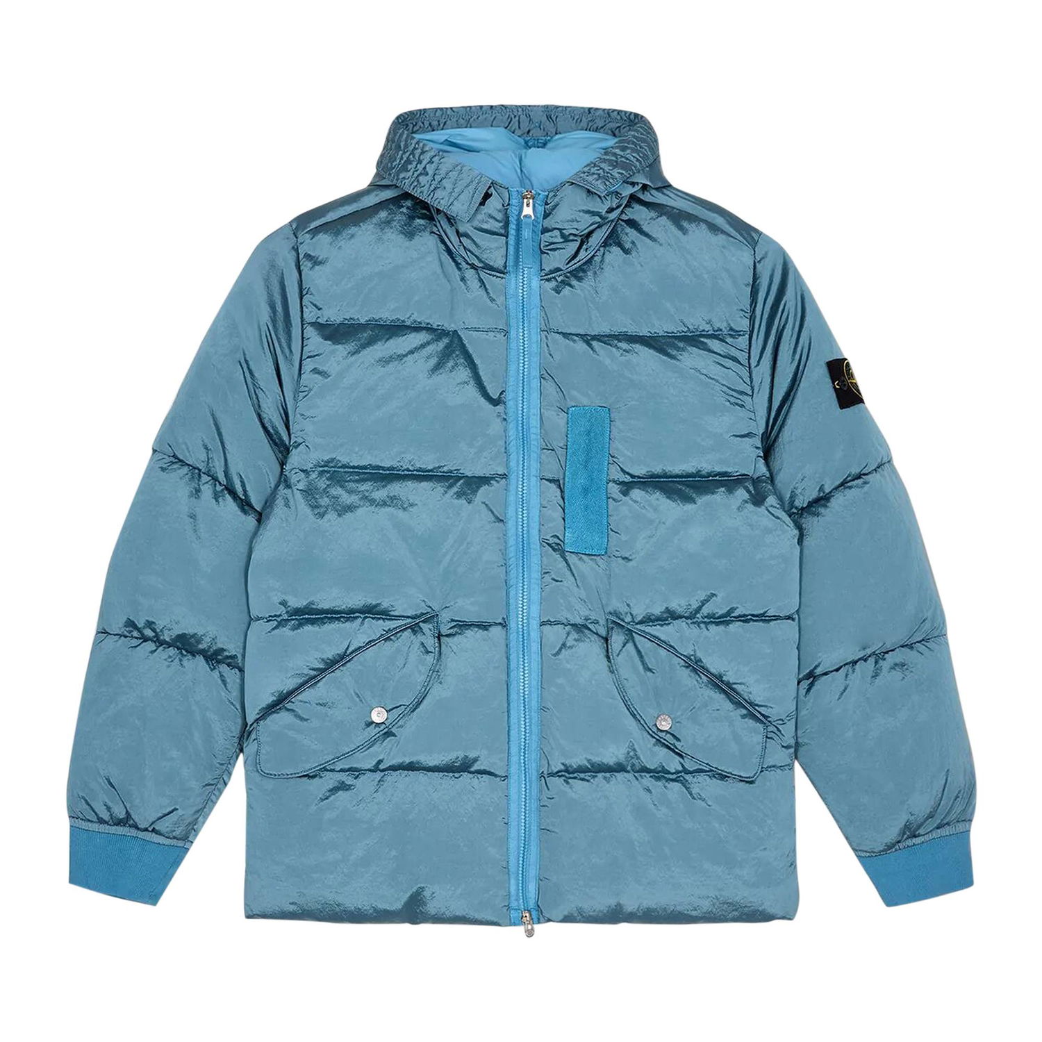 Prešívaná bunda Stone Island Hooded Down Jacket Modrá | 771543619 V0046, 1