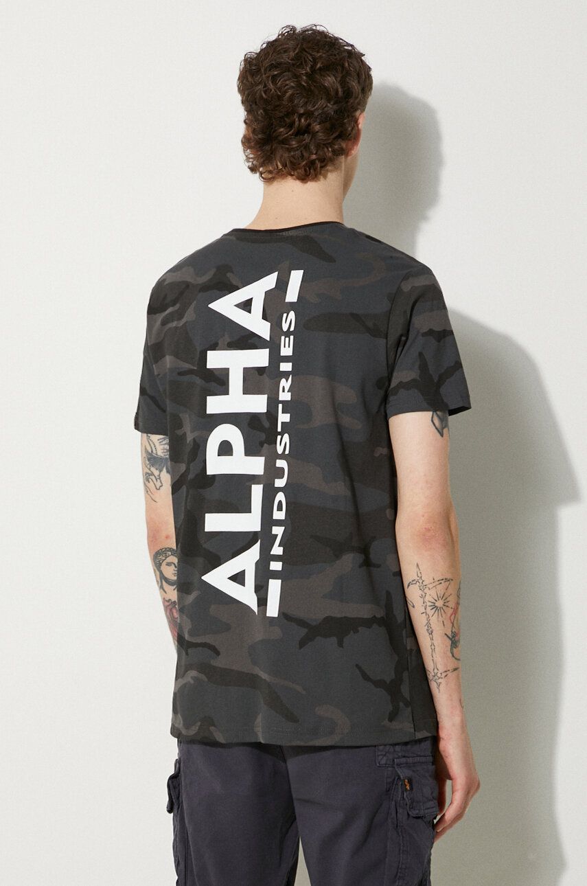 Tričko Alpha Industries Men's Camo T-Shirt with Short Sleeves Šedá | 128507C.125, 1