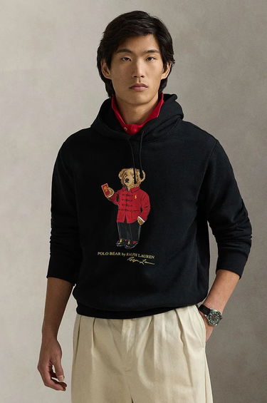 Mikina Polo by Ralph Lauren Black Hoodie With Bear Print Čierna | 710962139, 0