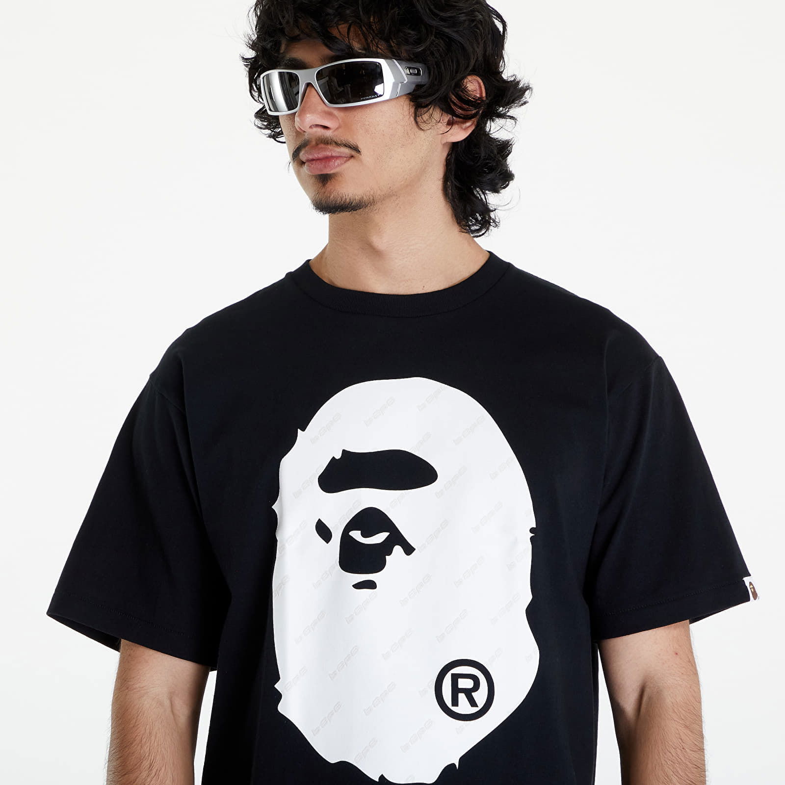 A BATHING APE Bape Hexagram Big Ape Head Tee Black