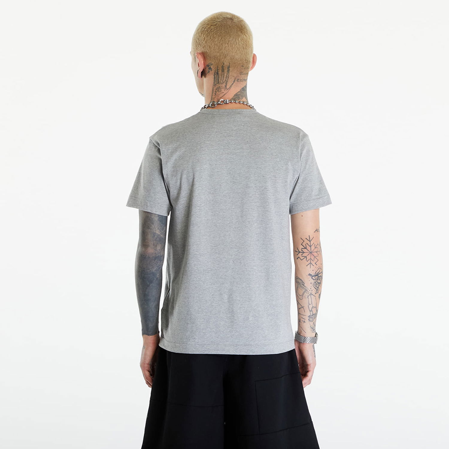 Tričko Comme des Garçons PLAY Short Sleeve Logo Print T-Shirt UNISEX Grey Šedá | AXT338 grey, 1