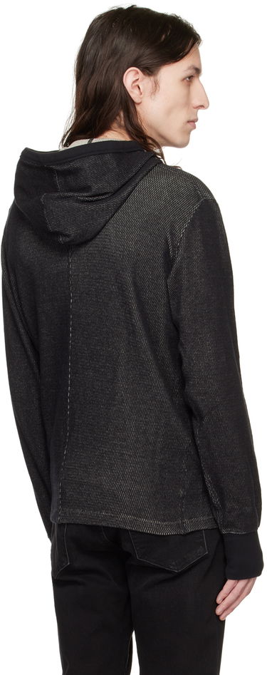 Mikina rag & bone Collin Textured Knit Hoodie Čierna | MBC22HT024JQ24, 2