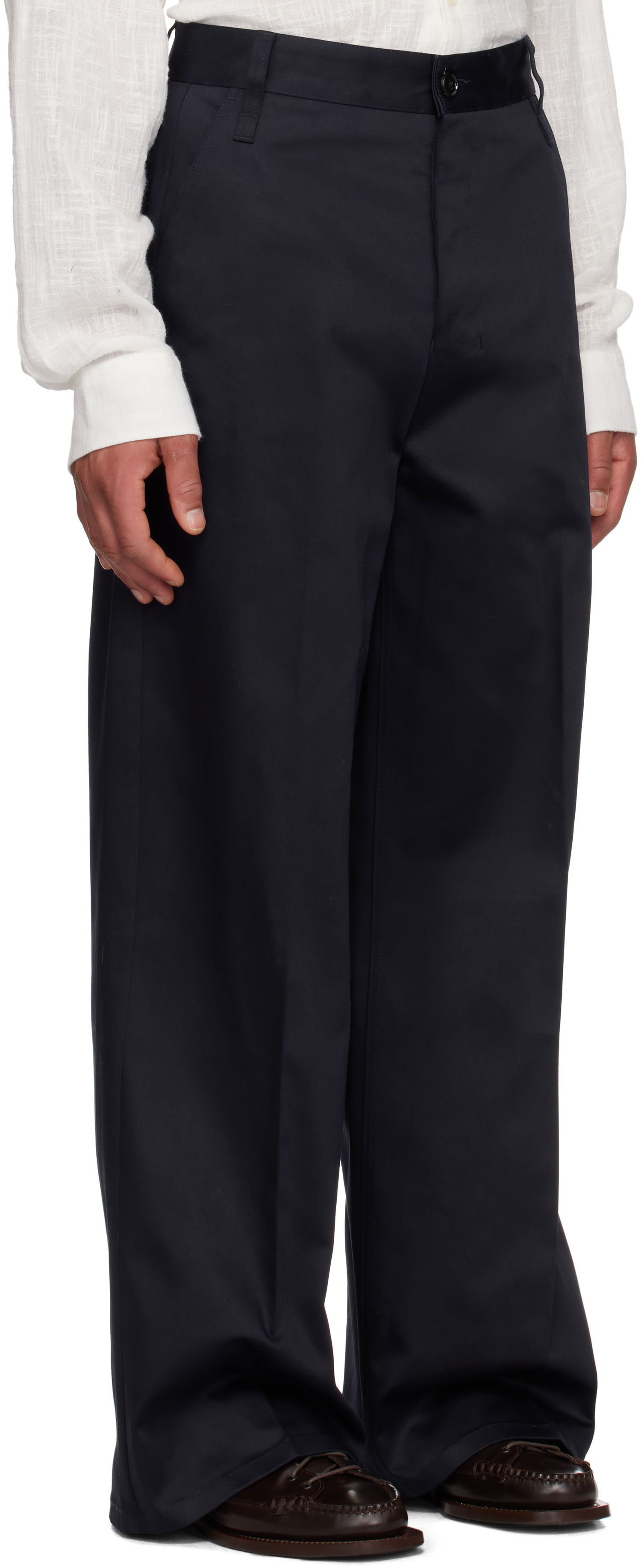 Nohavice AMI AMI Paris Baggy Fit Cotton Trousers Navy | HTR460.CO0103, 1
