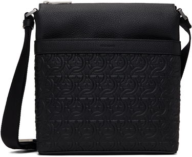 Taška cez rameno FERRAGAMO Ferragamo Embossed Gancini Crossbody Bag Čierna | 769480, 0