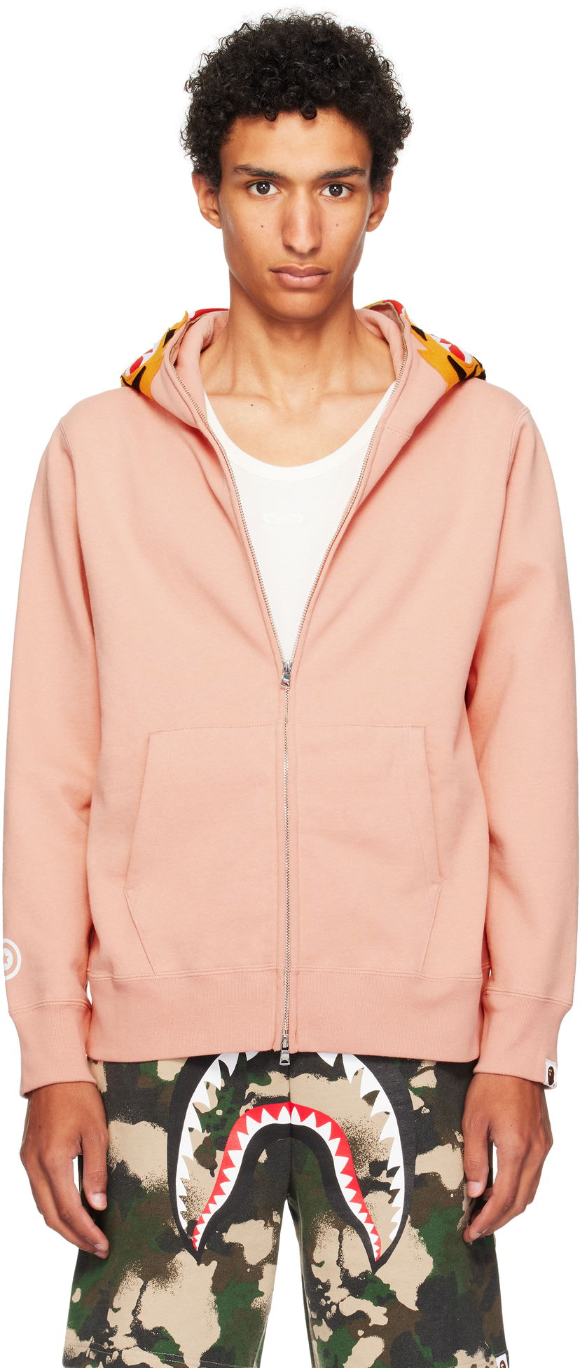 Mikina BAPE Tiger Full Zip Hoodie Ružová | 001ZPL301006M