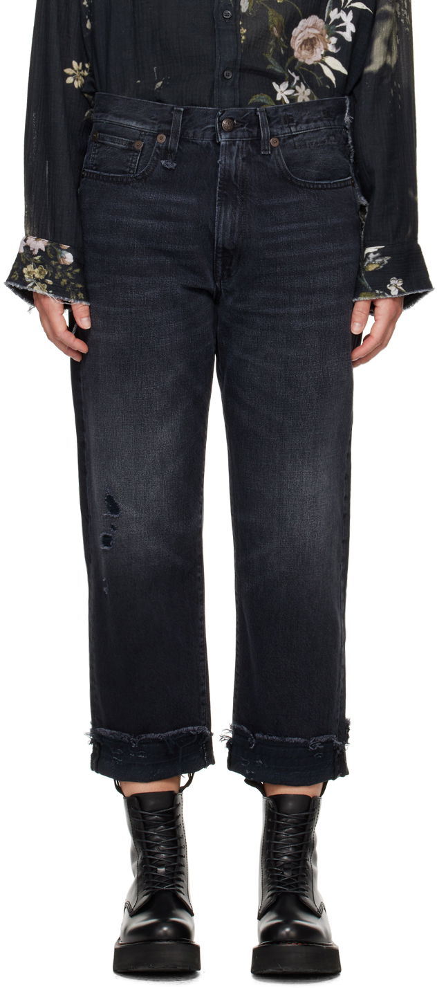 Džínsy R13 R13 Mid-Rise Straight Boyfriend Jeans Čierna | R13W5083-394A, 0