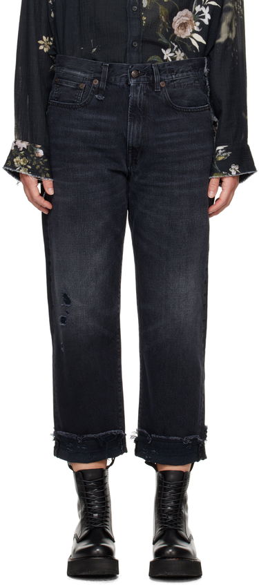 Džínsy R13 R13 Mid-Rise Straight Boyfriend Jeans Čierna | R13W5083-394A, 0